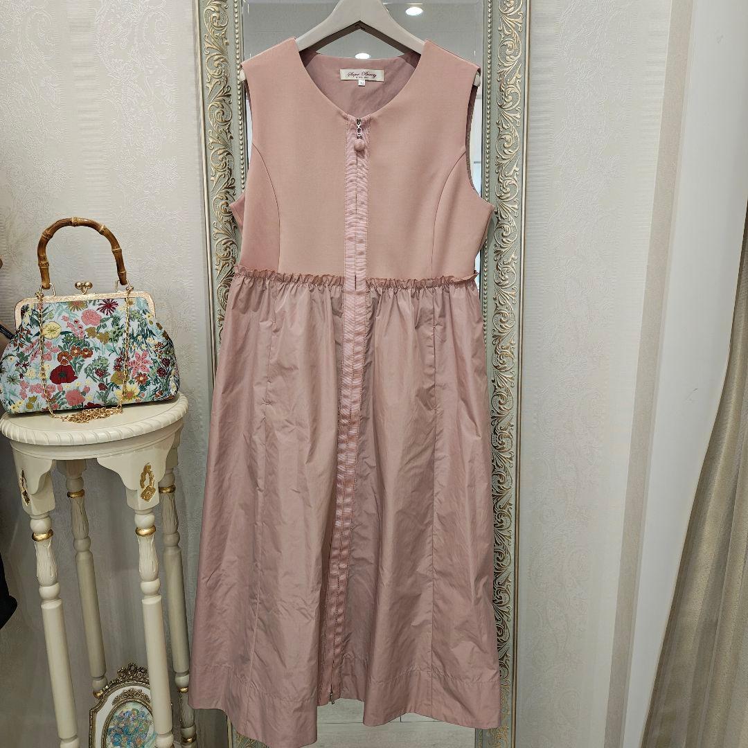 S221:美品❣️ショートジャケット＆ロングワンピース ツインセット ピンク