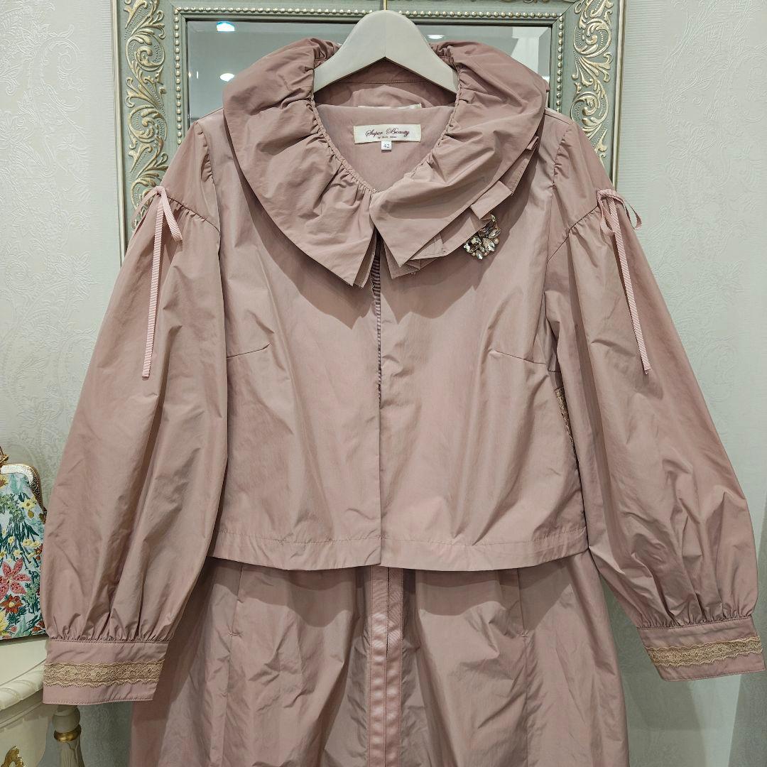 S221:美品❣️ショートジャケット＆ロングワンピース ツインセット ピンク