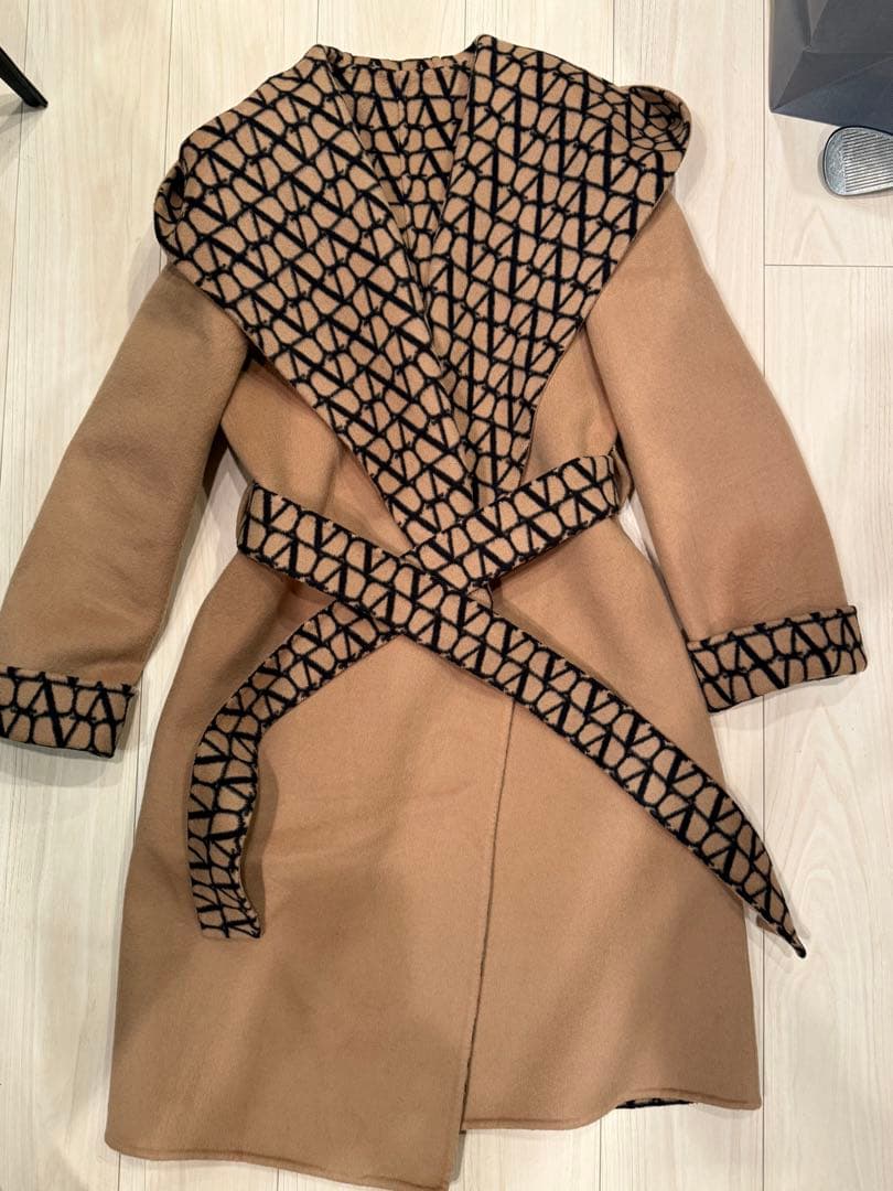 VALENTINO フードロングコート 40極美品