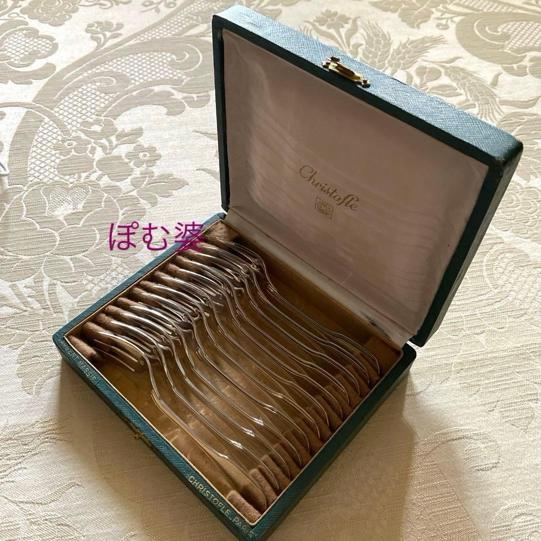 【フランス／クリストフル】純銀／ケーキフォーク 2本