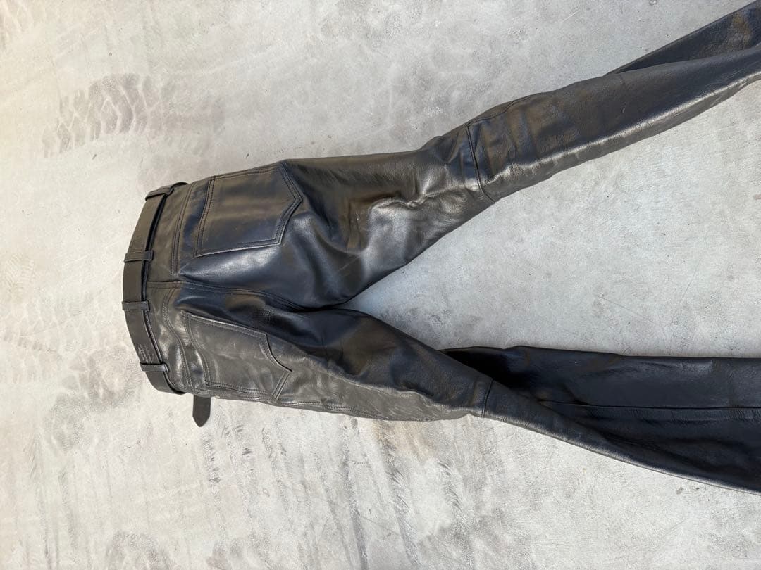 Harley-Davidson 黒レザーパンツ ベルト付き