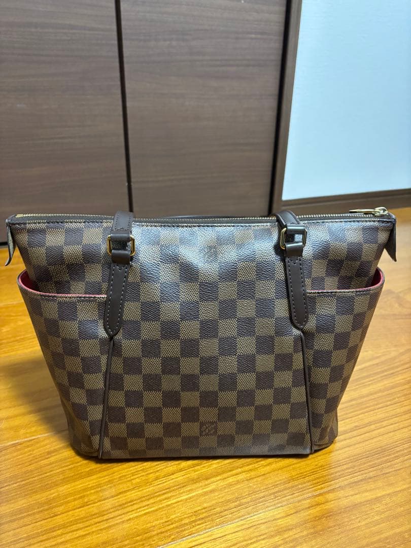 ルイ・ヴィトン ダミエパターン ブラウンレザートートバッグ