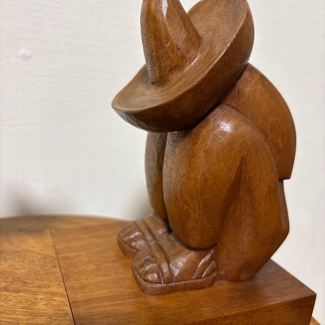 ヴィンテージ メキシコ 作家もの 木彫り 彫刻 ブックエンド インテリア 置物