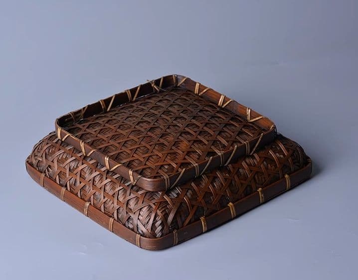 竹細工 極上品 収納かご 果物皿 茶道具 菓子入れ 手作工芸品