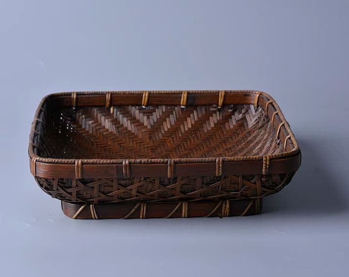 竹細工 極上品 収納かご 果物皿 茶道具 菓子入れ 手作工芸品