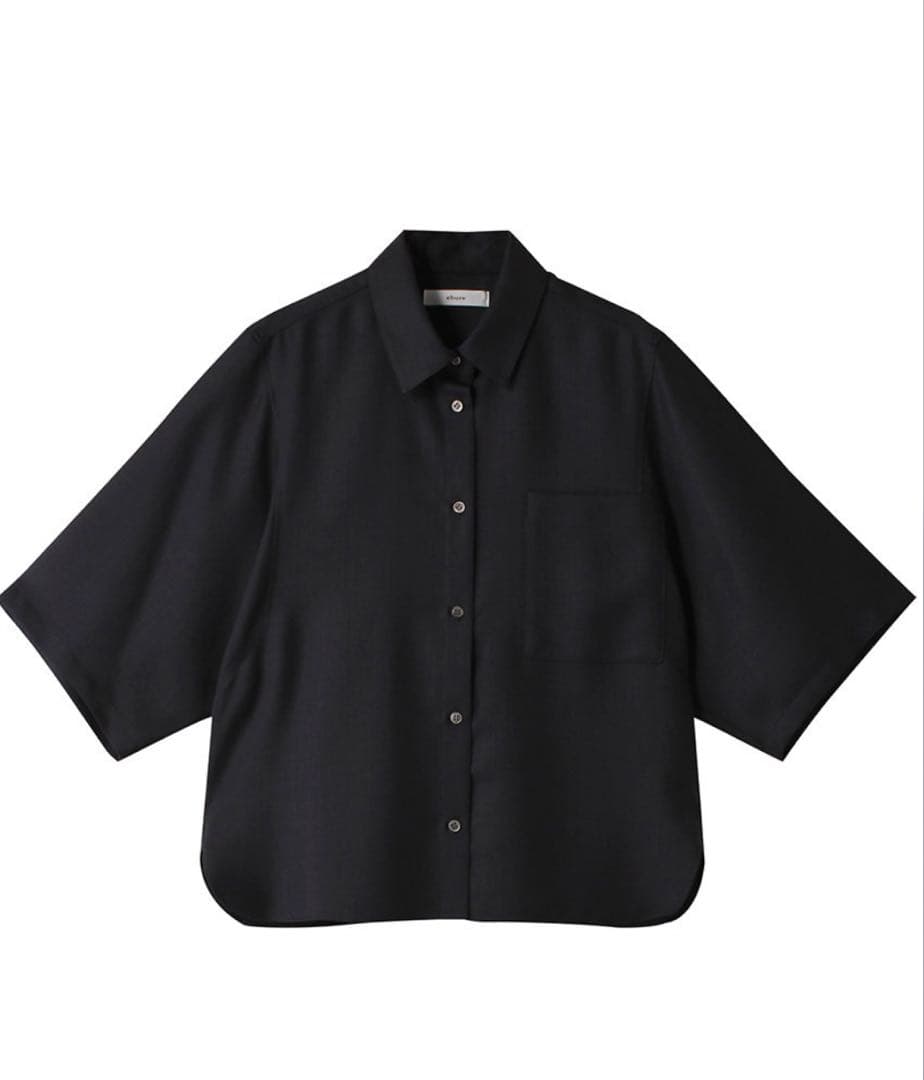 ebure エブール 新品タグ付 ドライビエラ ハーフスリーブシャツ ブラック