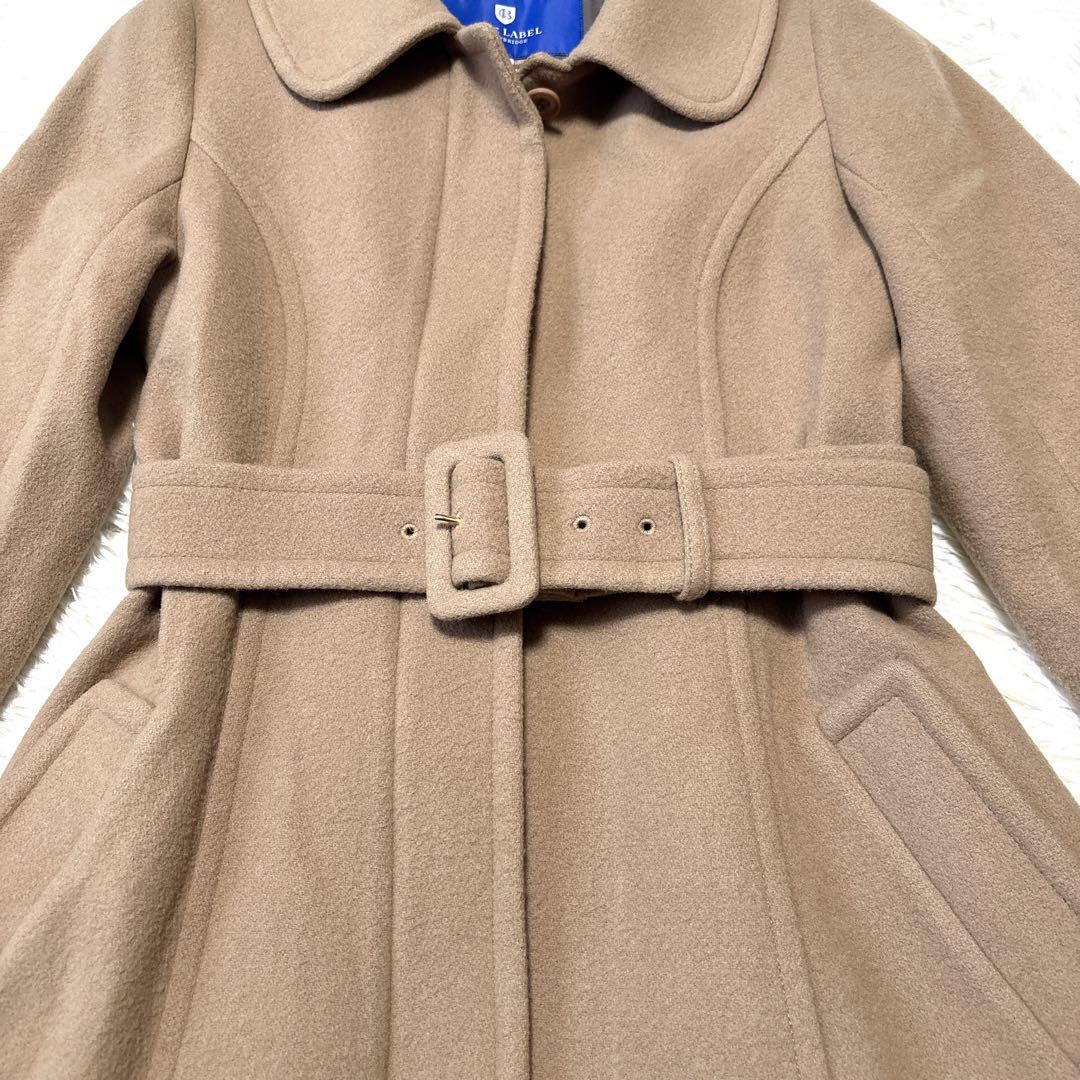 【美品】BURBERRY ベルト付き Aラインウールコート キャメル38