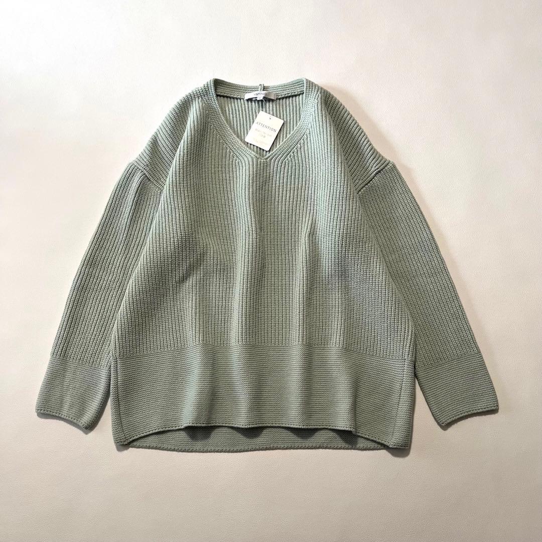 b1735 新品 アンタイトル 大きいサイズ44 Vネック ニットプルオーバー