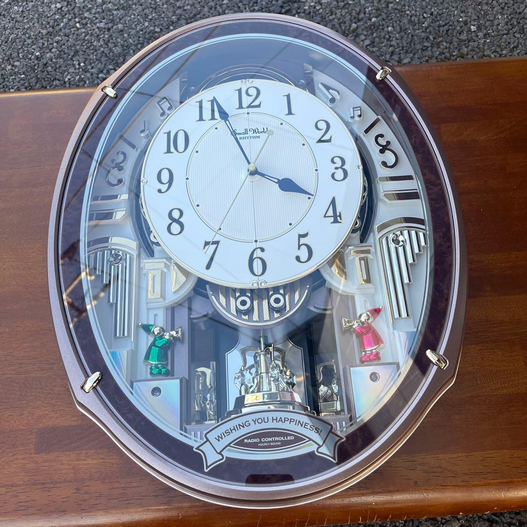 【美品】RHYTHMスモールワールドアルディ 4MN545RH からくり時計