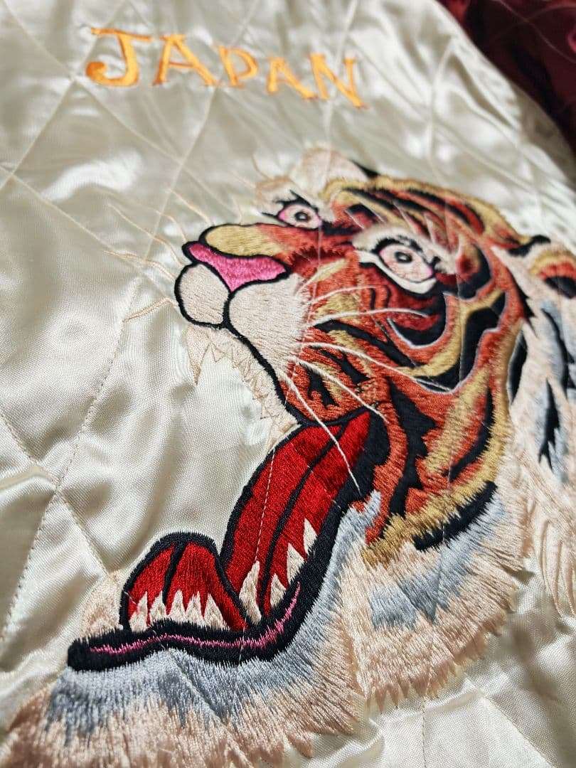 テーラー東洋 ２面用 虎龍 地図 日本限定 スカジャン vintage サテン