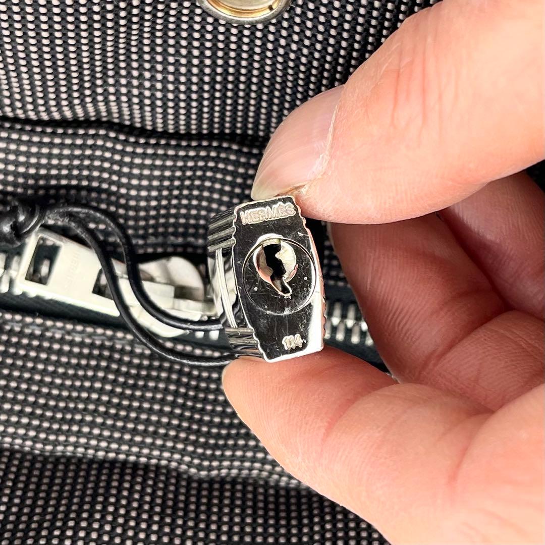 HERMES エルメス エールラインPM トート グレー 鍵2 カデナ