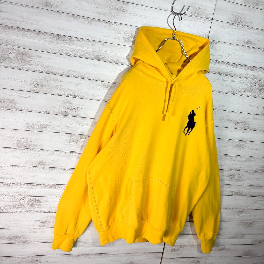 Polo Ralph Lauren ビッグポニー刺繍 パーカー L イエロー