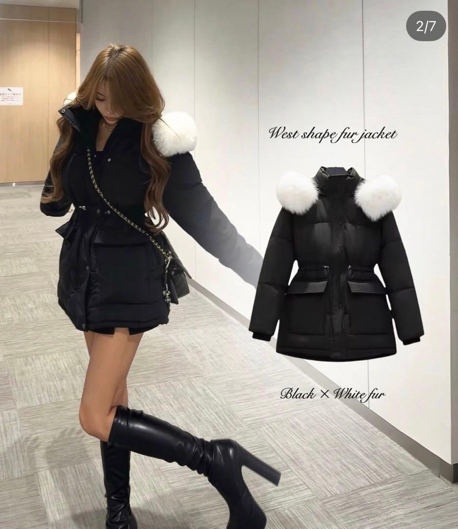 GIENGE Waist shape fur jacket ダウン