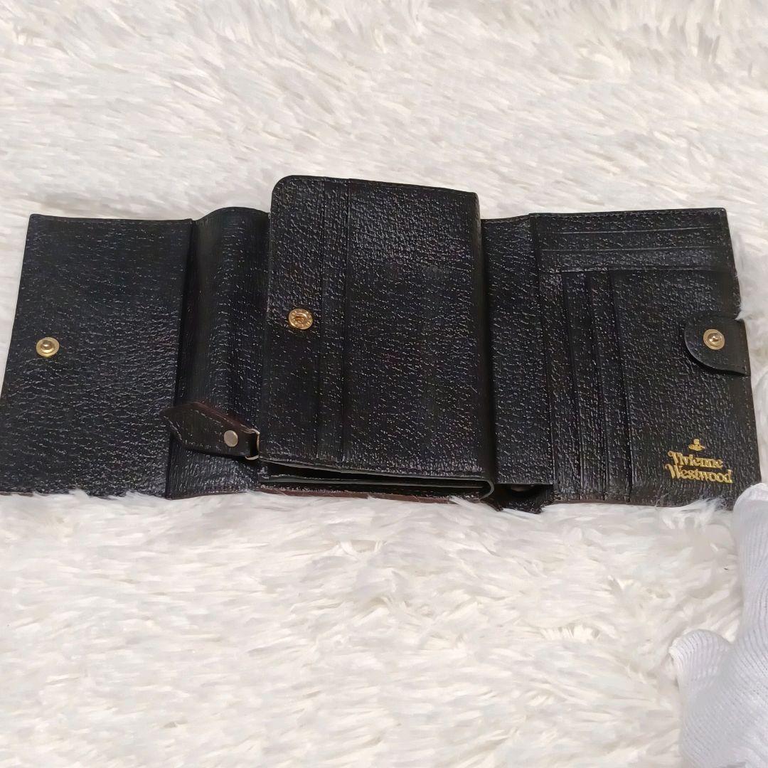 VivienneWestwood 三つ折り財布 オーブ ブラック レザー