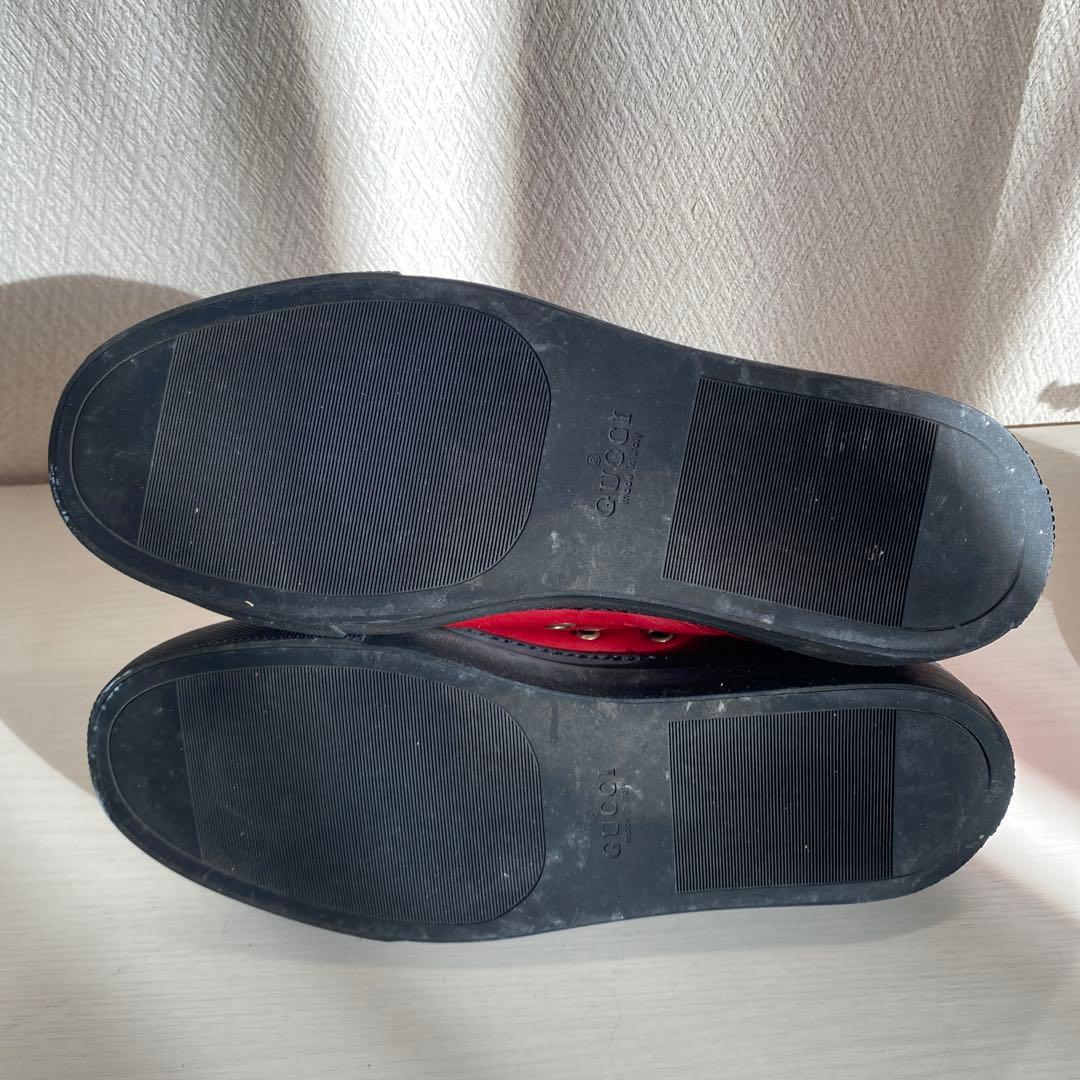 【匿名配達⭕️】GUCCI グッチ　レザーハイカットスニーカー レッド/ブラック