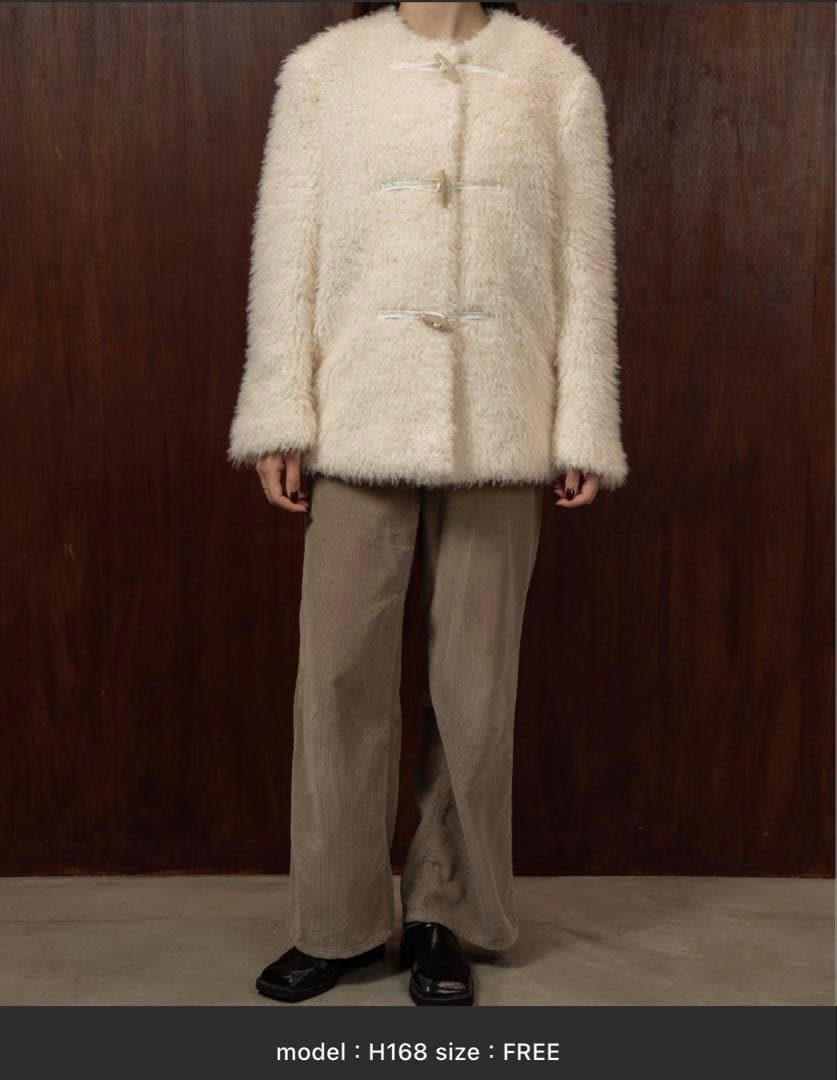 ジャケット・アウター toggle button boa nocollar coat