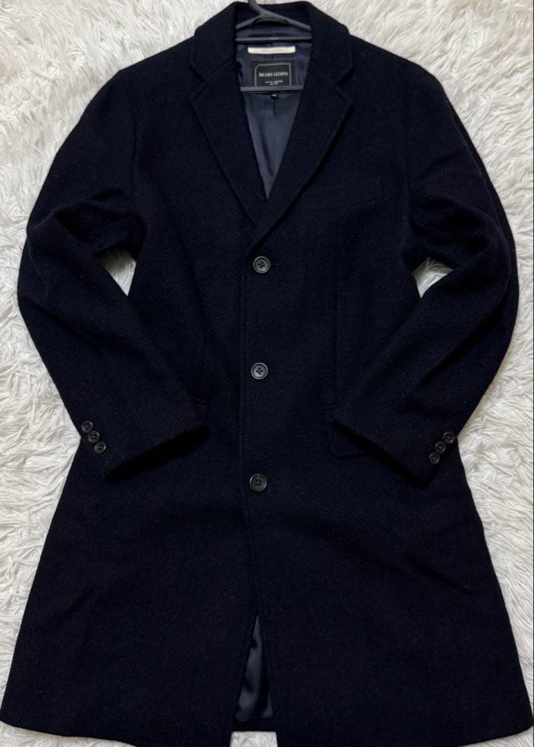 BEAMSLIGHTS ✖︎ハリスツイード　ネイビー　チェスターコート