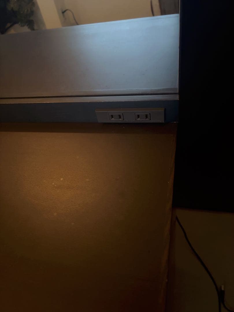 ダークブラウン ドレッサー・鏡台 2口電源