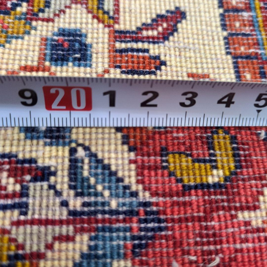 ペルシャ絨毯 手織り 美術品 ＳＡＲＯＧＨ産　91x65 クリーニング済