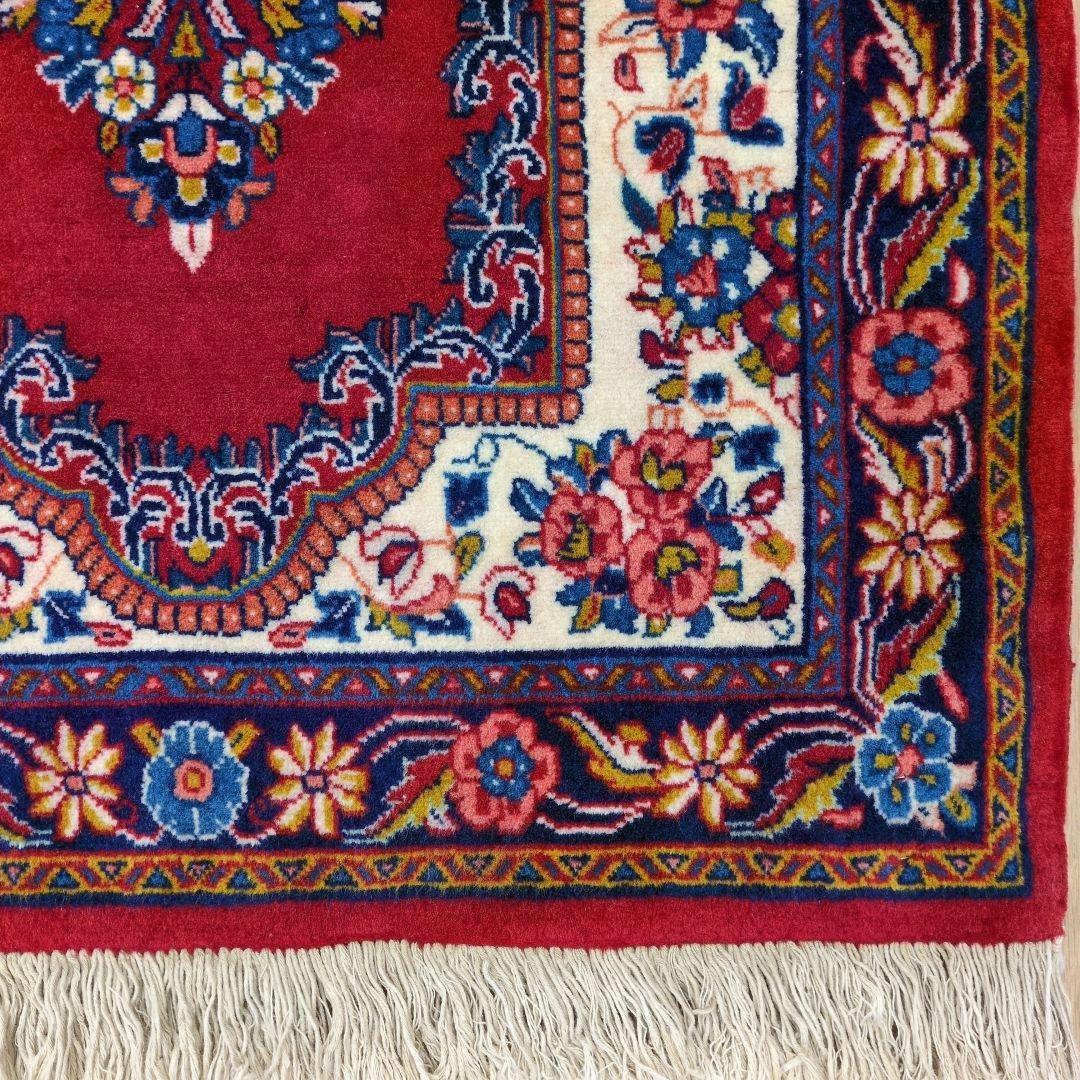 ペルシャ絨毯 手織り 美術品 ＳＡＲＯＧＨ産　91x65 クリーニング済