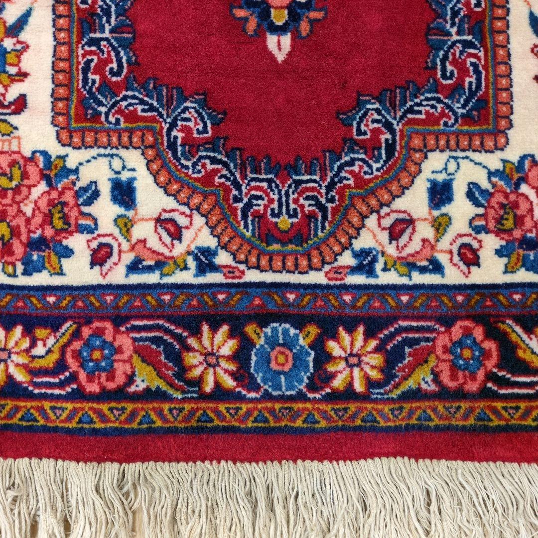 ペルシャ絨毯 手織り 美術品 ＳＡＲＯＧＨ産　91x65 クリーニング済