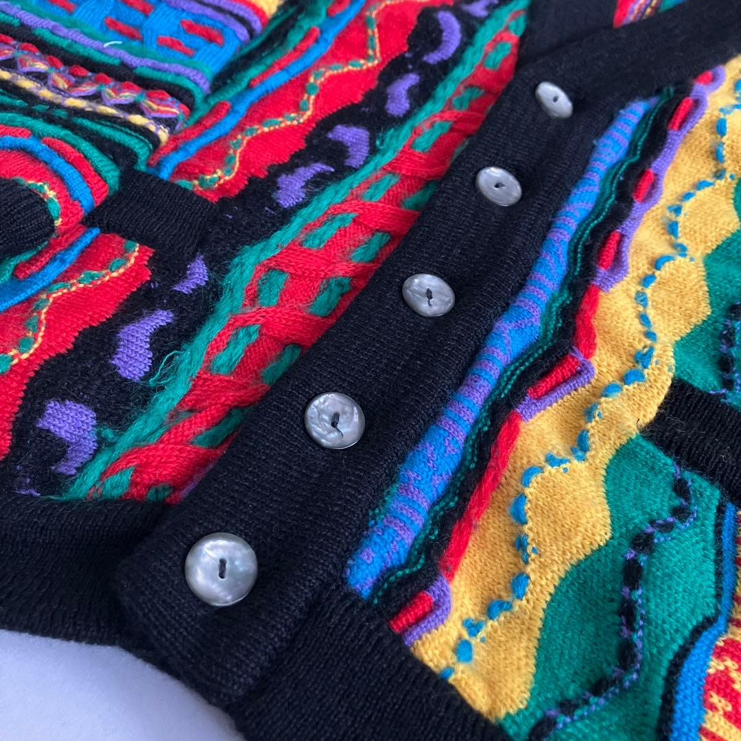 美品90s COOGI 3Dニットカーディガン B系HIPHOP 正規品