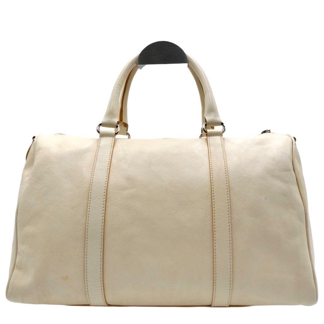 美品　希少　フルラ　2way　ボストンバッグ　オールレザー　斜め掛け　アイボリー