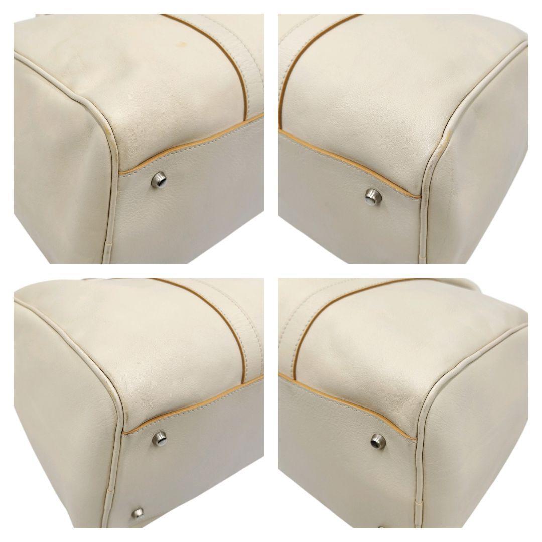 美品　希少　フルラ　2way　ボストンバッグ　オールレザー　斜め掛け　アイボリー