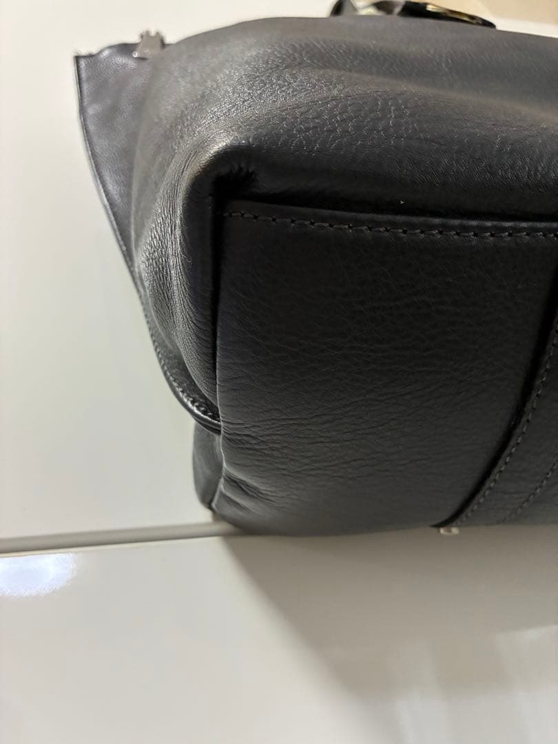 【美品】アニアリ aniaryレザートートバッグ チャコールグレー