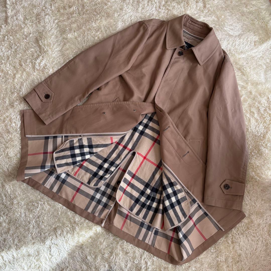 バーバリー ステンカラーコート ノバチェック ライナーモカベージュ