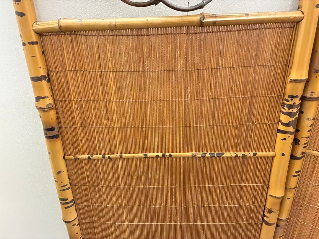 ついたて　衝立　4面　竹製　痛み無し　中古　和風　日本製　パーテーション　室内用