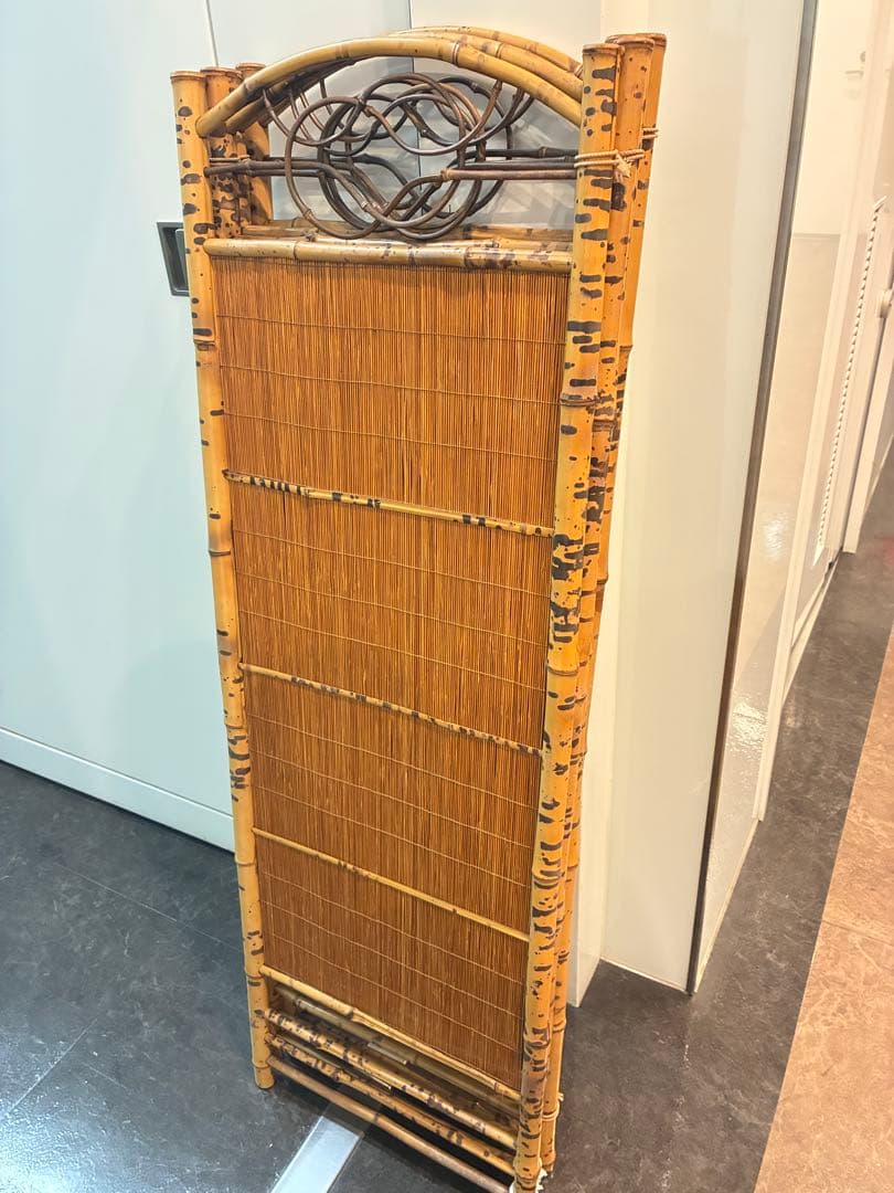 ついたて　衝立　4面　竹製　痛み無し　中古　和風　日本製　パーテーション　室内用