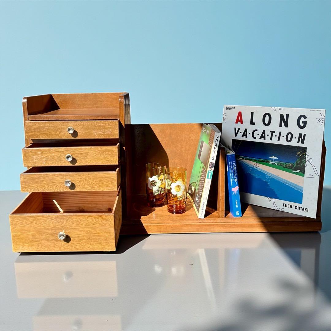 卓上チェスト　引き出し　昭和　本棚　レトロ