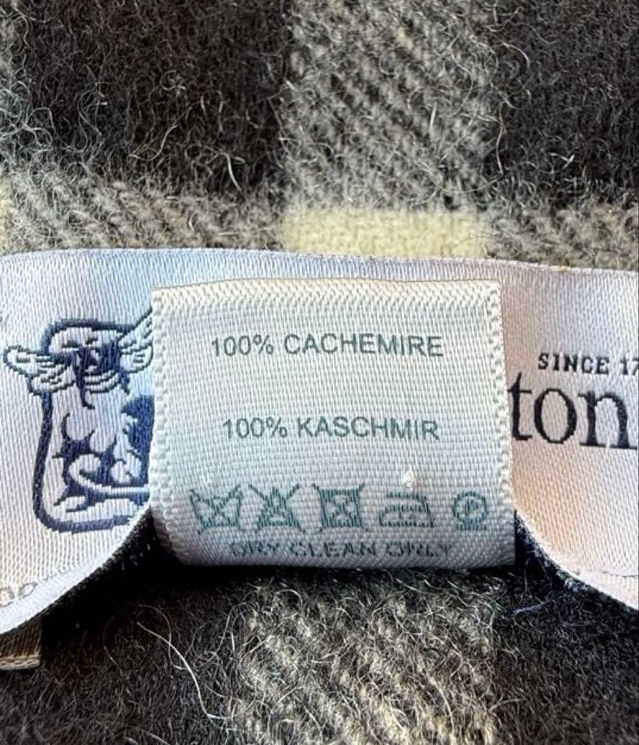 【Johnstons of Elgin】　カシミヤ チェックストール