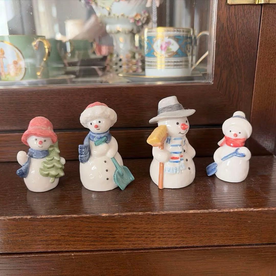 ロイヤルコペンハーゲン　雪だるま 置物 4体セット 陶器製
