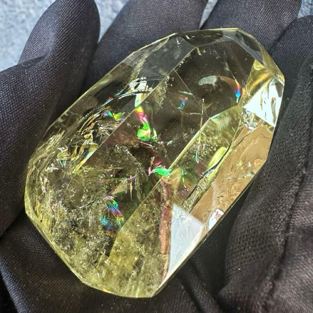 虹☆アイリスクォーツ シトリン フリーフォーム☆ブルーエンジェルラダーA1142