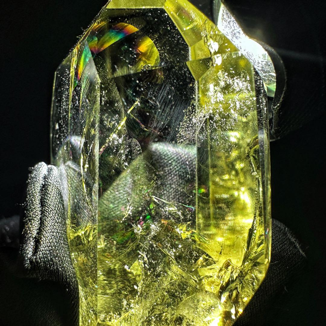 虹☆アイリスクォーツ シトリン フリーフォーム☆ブルーエンジェルラダーA1142