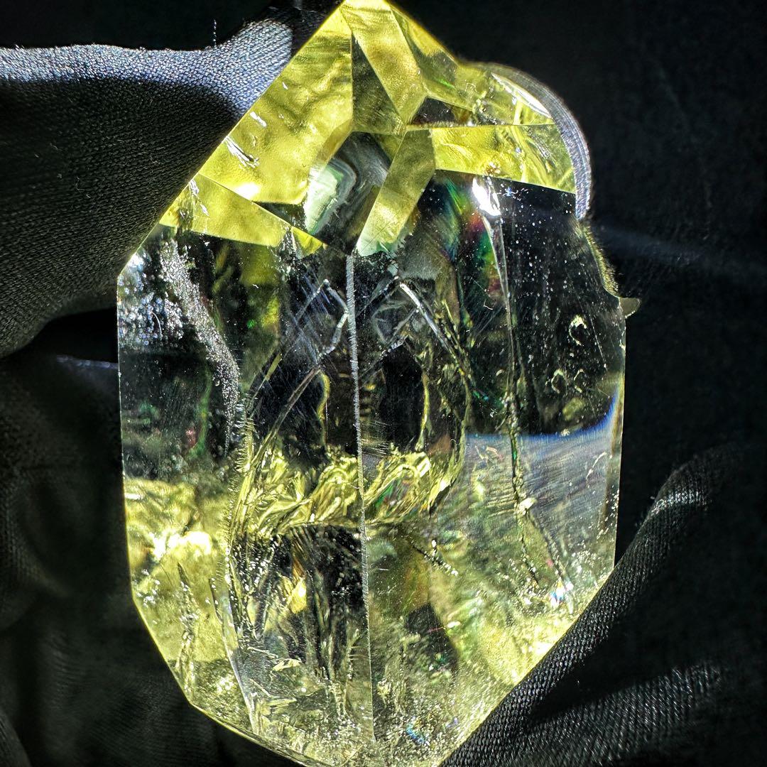 虹☆アイリスクォーツ シトリン フリーフォーム☆ブルーエンジェルラダーA1142