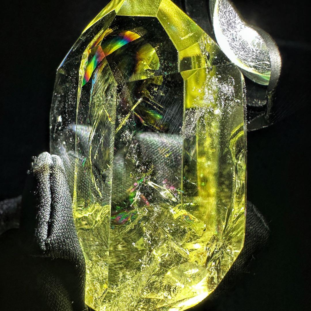 虹☆アイリスクォーツ シトリン フリーフォーム☆ブルーエンジェルラダーA1142