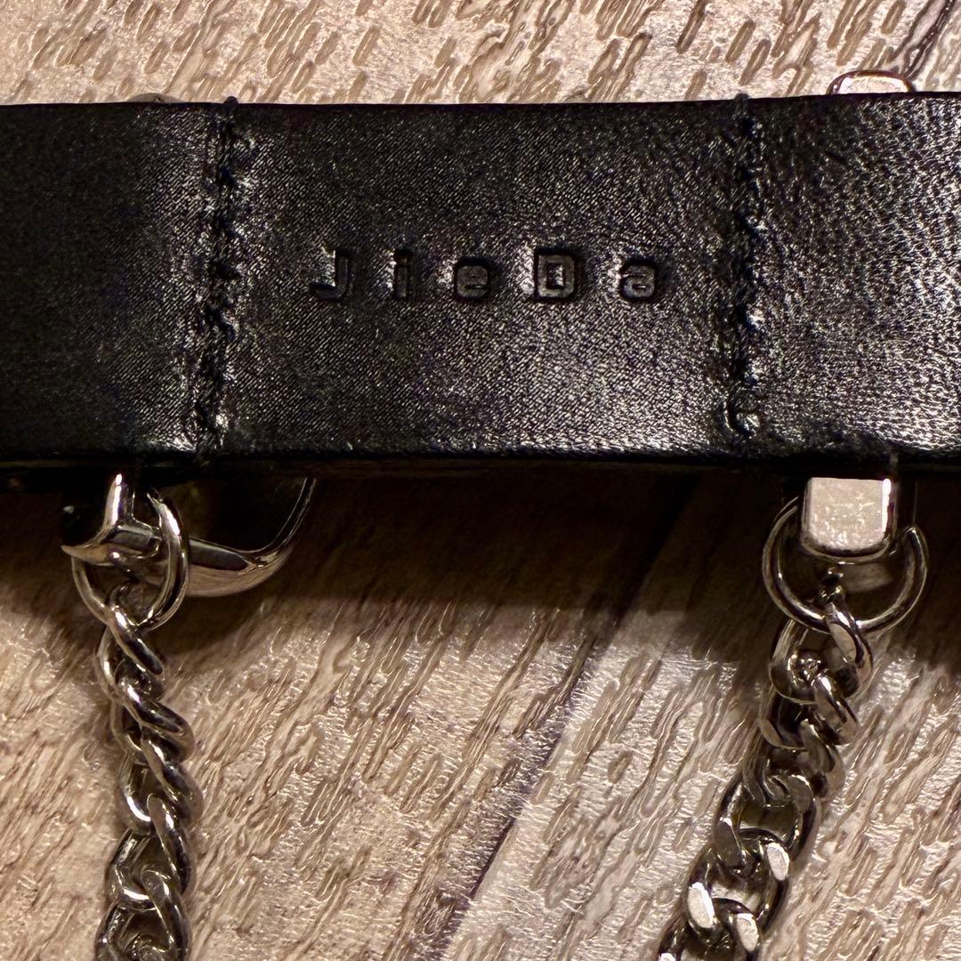 【美品】JieDa チェーンベルト ウエスタン 編みレザー 黒
