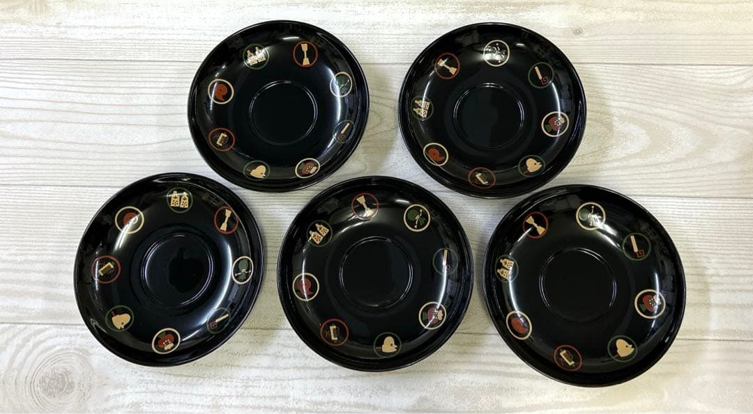 会津本塗り　招福茶たく　5客セット