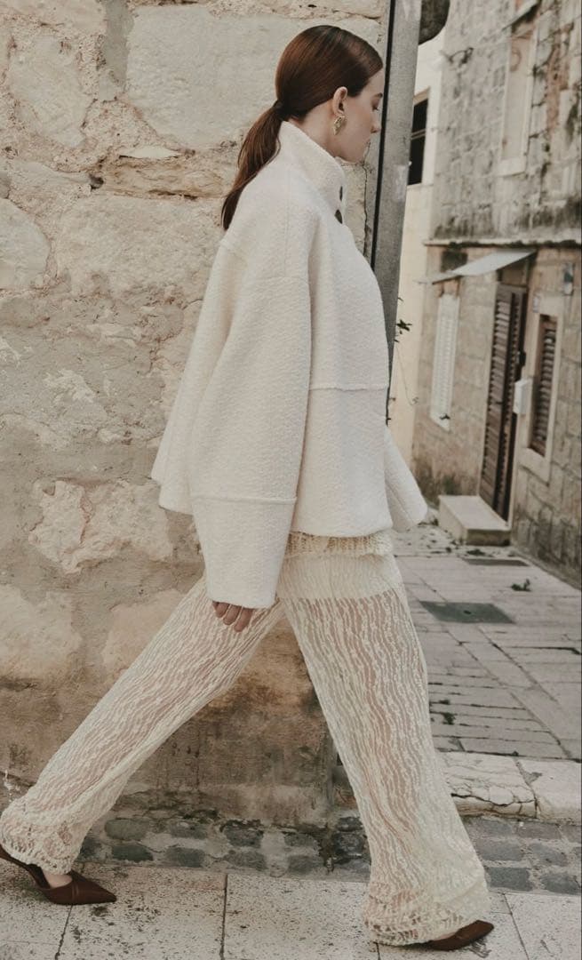 EAPHI STAND COLLAR COAT新品オフホワイト