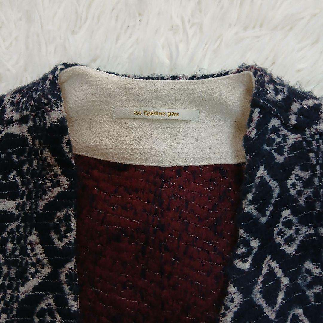 【ne Quittez pas】ウールジャカードラップコート