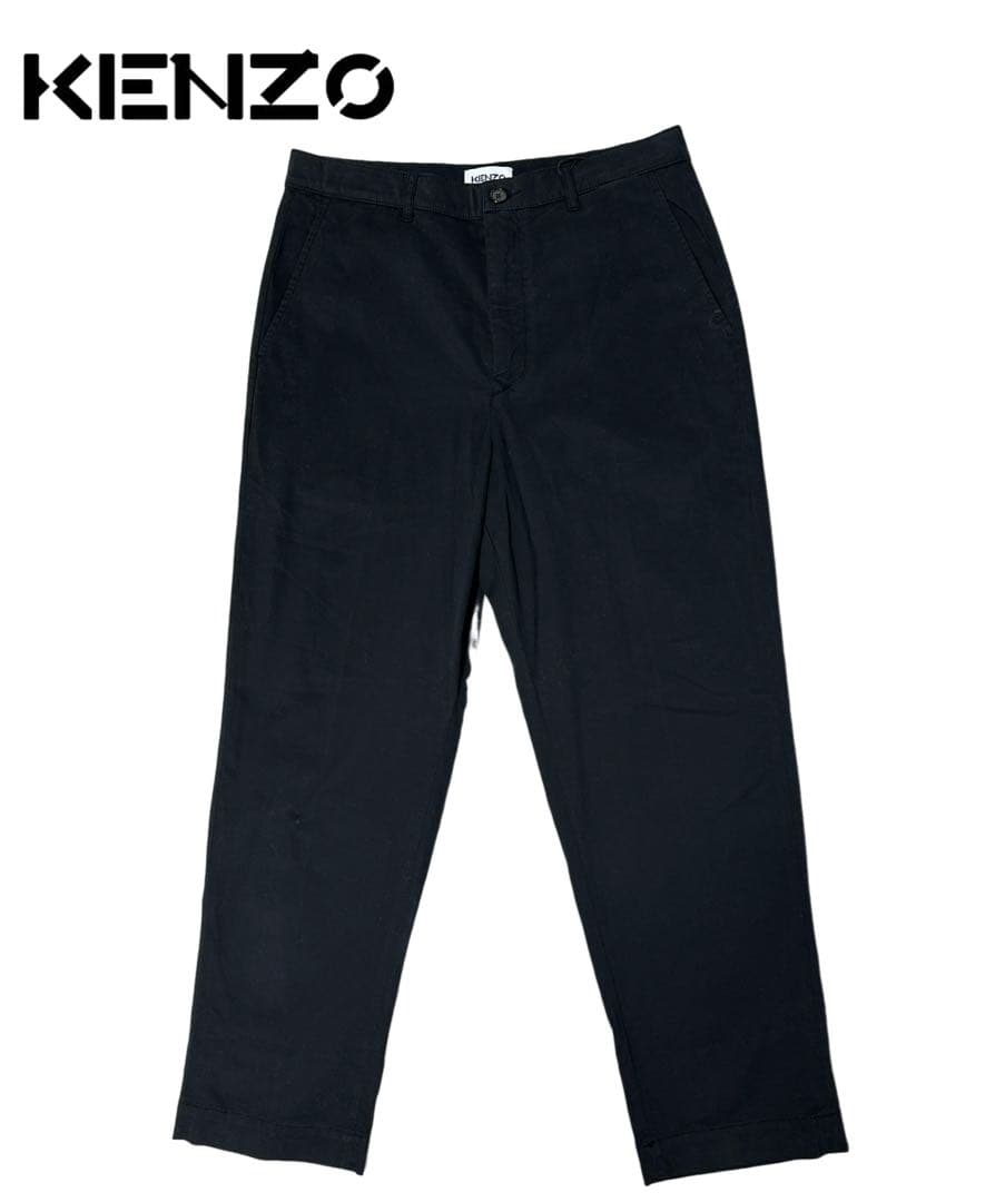 新品 タグ付き KENZO テーパードクロップドパンツ 黒 サイズ40