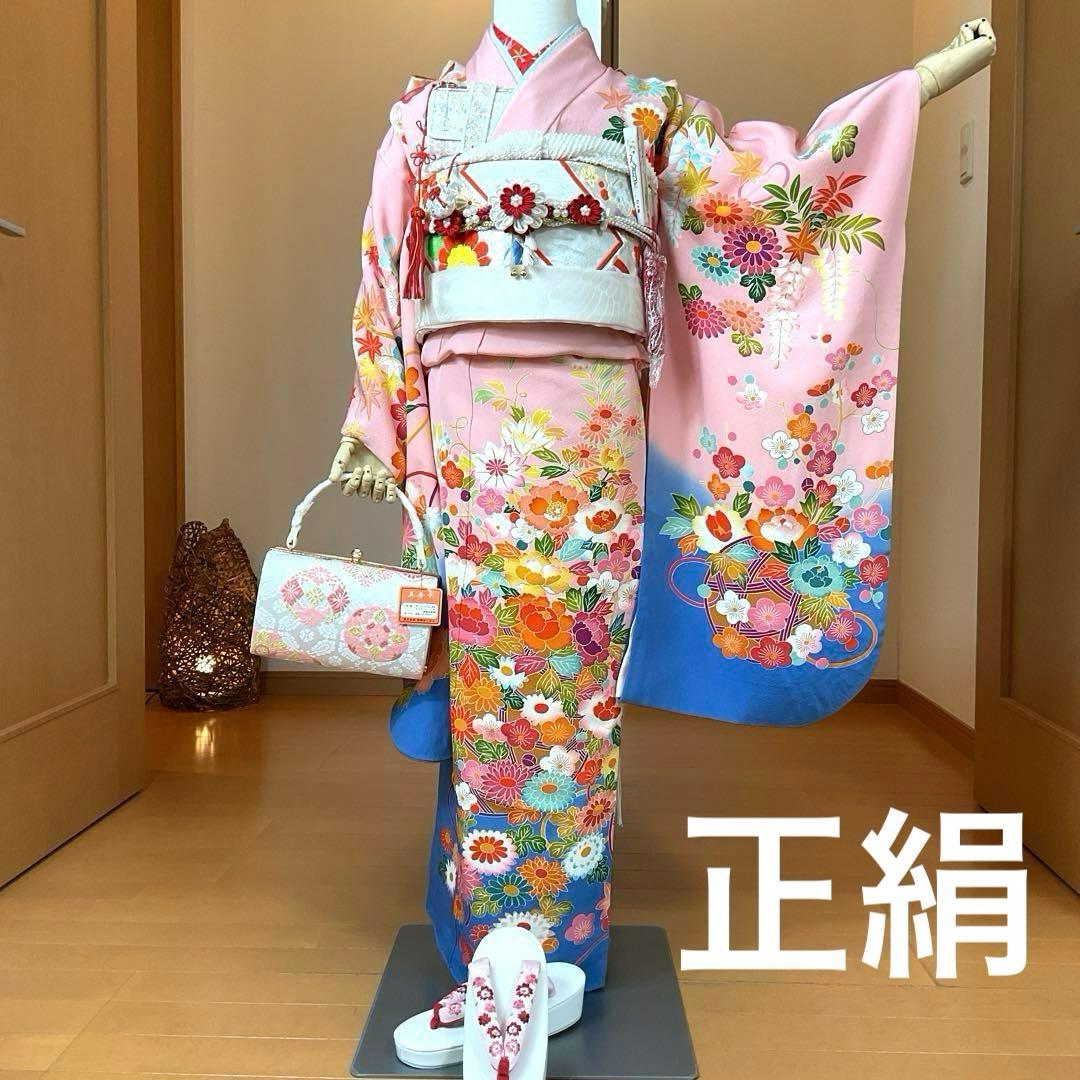 ぬぴぴNo.109 七五三　7歳　　正絹着物セット