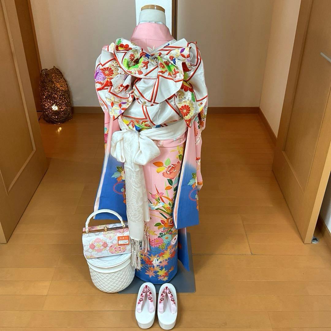 ぬぴぴNo.109 七五三　7歳　　正絹着物セット