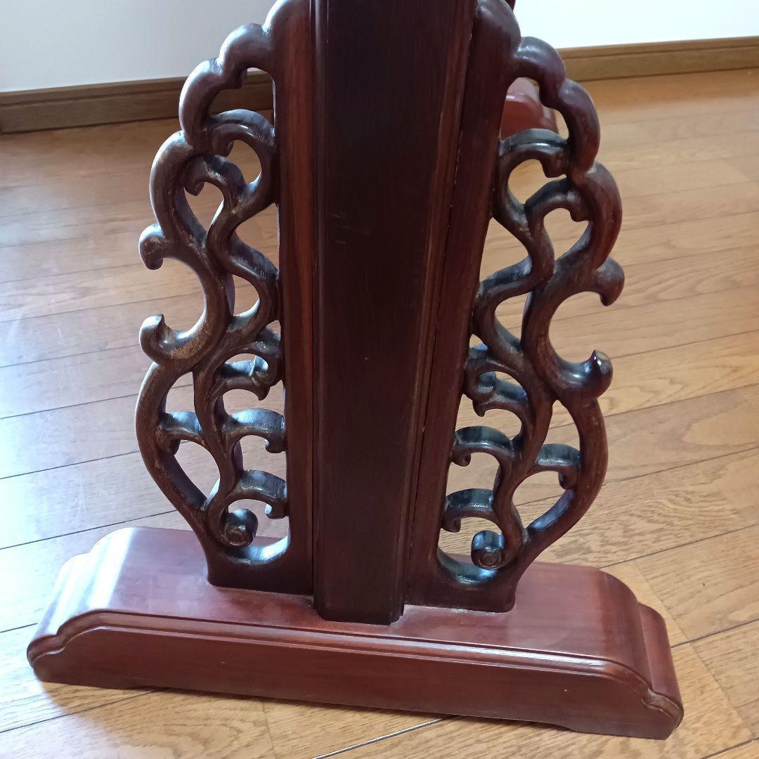 透かし彫り 唐木 衝立 ついたて インテリア アンティーク 目隠し 仕切り板