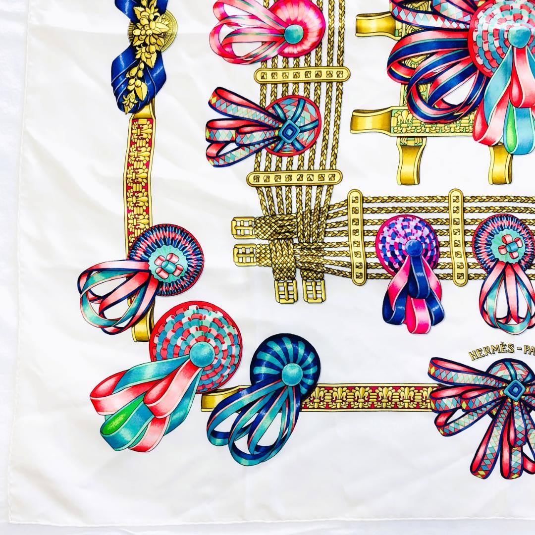 HERMES エルメス カレ90 馬のリボン スカーフ タグ無し