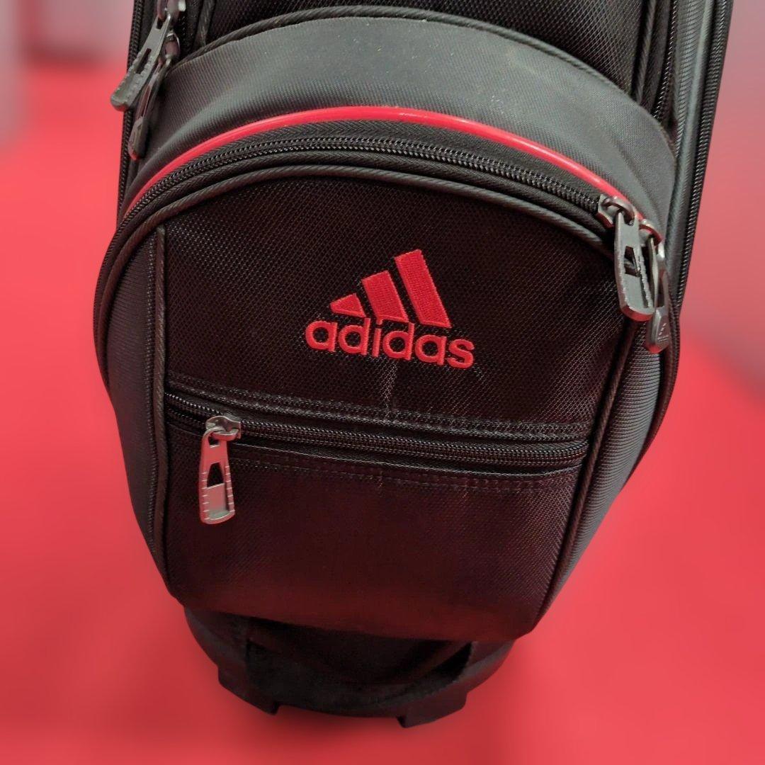 adidas キャディバッグ 9インチ フード付 黒赤