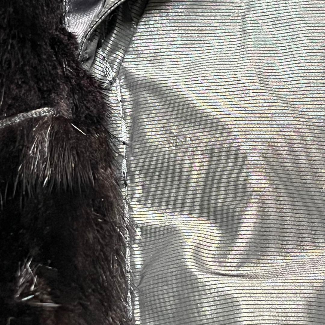 ミンク×レッキスファー トレンチコート メタル釦 ベルト ライナー脱着可